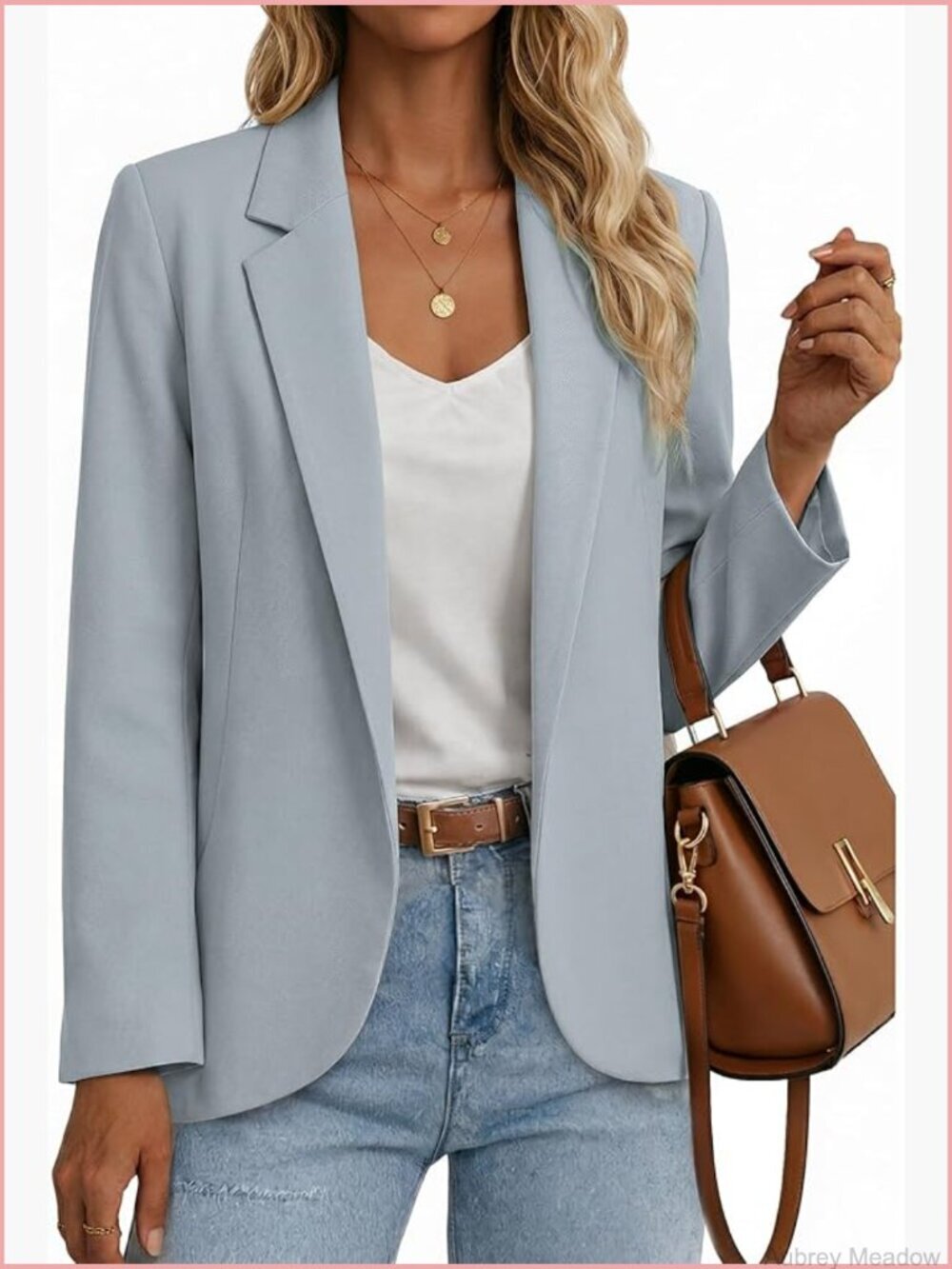Open Front Casual Blazer - Lightweight Lined Work Jacket with Pockets